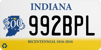 IN license plate 992BPL