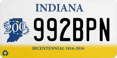 IN license plate 992BPN