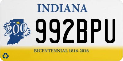 IN license plate 992BPU