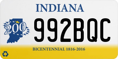 IN license plate 992BQC