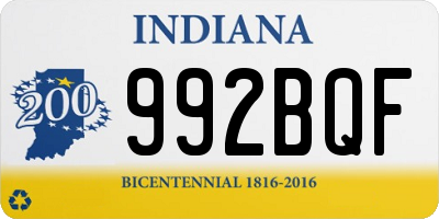 IN license plate 992BQF