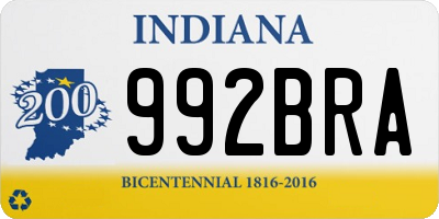 IN license plate 992BRA
