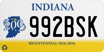 IN license plate 992BSK