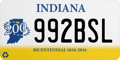 IN license plate 992BSL