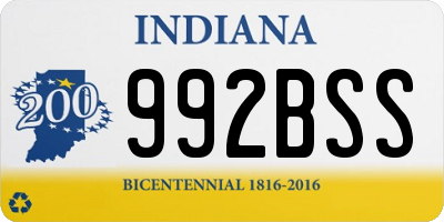 IN license plate 992BSS