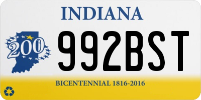 IN license plate 992BST