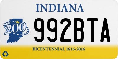 IN license plate 992BTA