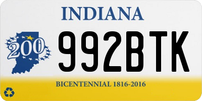 IN license plate 992BTK