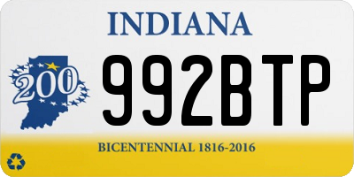 IN license plate 992BTP