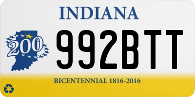 IN license plate 992BTT