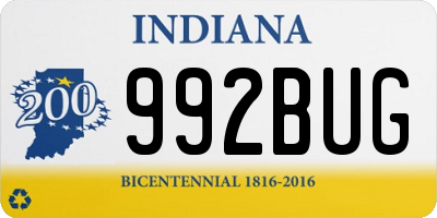 IN license plate 992BUG