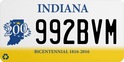 IN license plate 992BVM