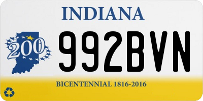 IN license plate 992BVN