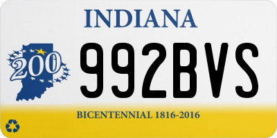 IN license plate 992BVS