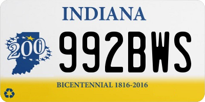 IN license plate 992BWS