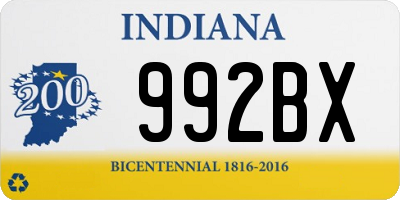 IN license plate 992BX