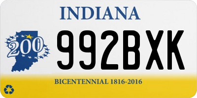 IN license plate 992BXK