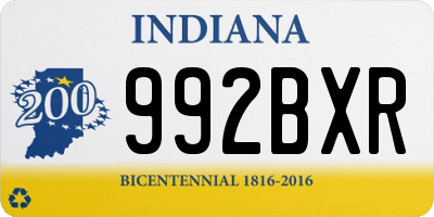 IN license plate 992BXR