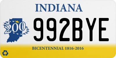 IN license plate 992BYE