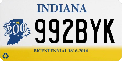 IN license plate 992BYK