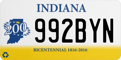 IN license plate 992BYN