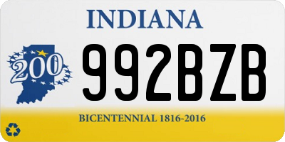 IN license plate 992BZB