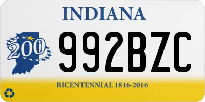 IN license plate 992BZC