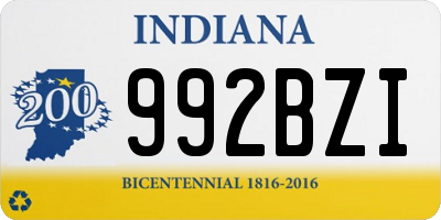 IN license plate 992BZI