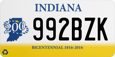 IN license plate 992BZK