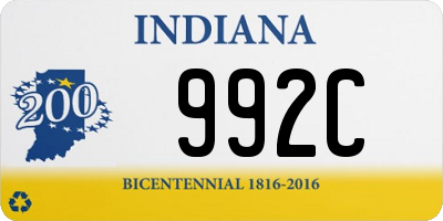 IN license plate 992C