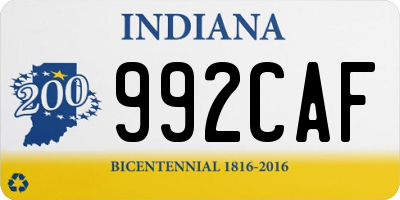 IN license plate 992CAF