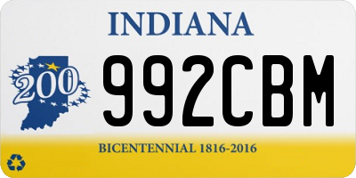 IN license plate 992CBM