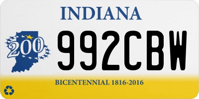 IN license plate 992CBW