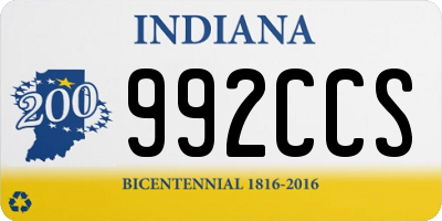 IN license plate 992CCS