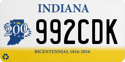 IN license plate 992CDK