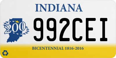 IN license plate 992CEI