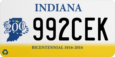 IN license plate 992CEK