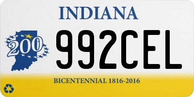 IN license plate 992CEL