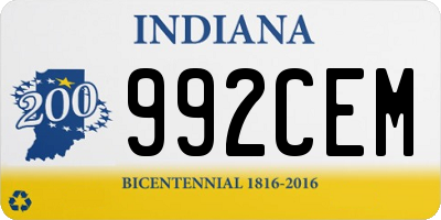 IN license plate 992CEM