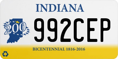 IN license plate 992CEP