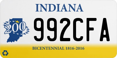 IN license plate 992CFA