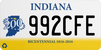 IN license plate 992CFE