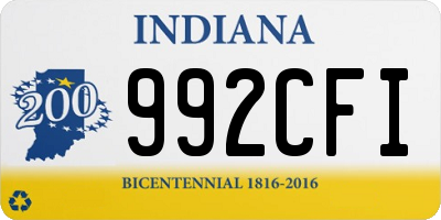 IN license plate 992CFI