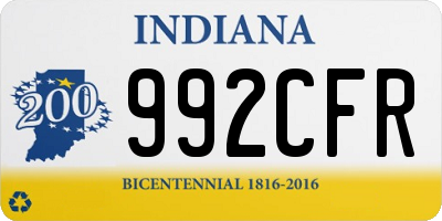 IN license plate 992CFR