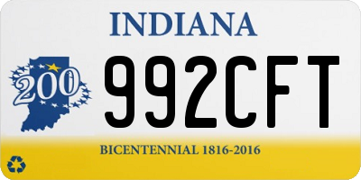 IN license plate 992CFT