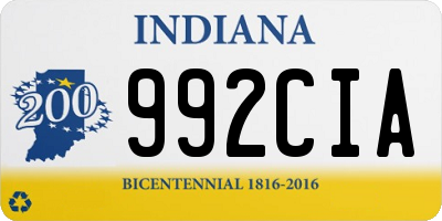 IN license plate 992CIA