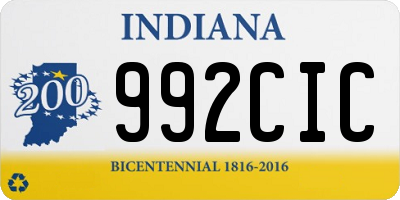 IN license plate 992CIC