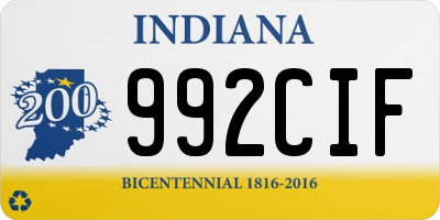 IN license plate 992CIF