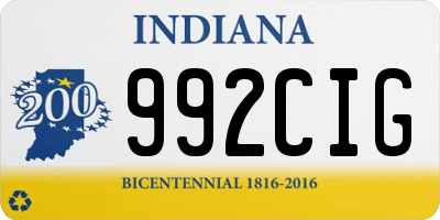 IN license plate 992CIG