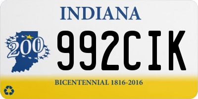 IN license plate 992CIK